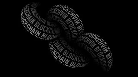 Isolated Abstract Vector Blockchain chain. 3D Chain Link Grid.  Block Chain.. Stockillustratie