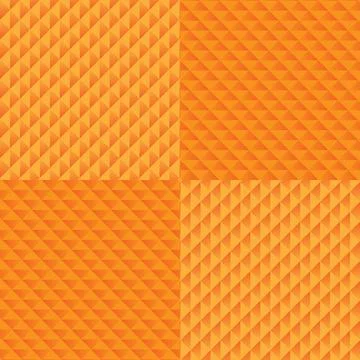 Isolated abstract waffel seamless texture. Orange color rhombus and triangles Stock Illustration