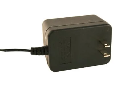 Isolated ac adaptor plug on white Foto stock