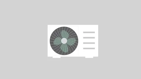 Isolated AC condenser fan rotating 2D cartoon animation 動画素材 329181671