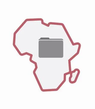 Isolated Africa map with a folder Stock Illustration