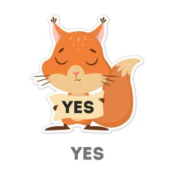 Isolated agreeing squirrel. Stock Illustration