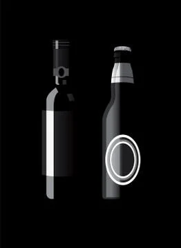 Isolated alcohol bottles Stock Illustration