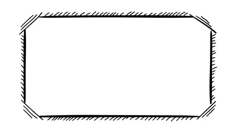 Isolated on alpha hand-drawn rectangular frame Stock Footage 115730232