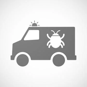 Isolated ambulance with a bug Stock Illustration