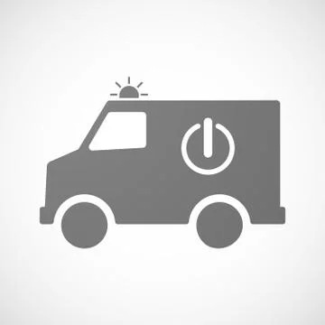 Isolated ambulance with an off button Illustrazione stock