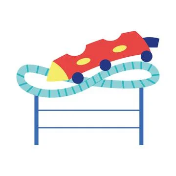 Isolated amusement park roller coaster icon Vector Illustrazione stock