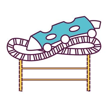 Isolated amusement park roller coaster icon Vector Illustrazione stock