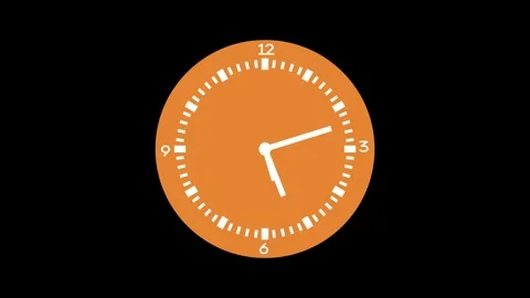 Isolated Analog Clock Countdown, Countdown Clock with Moving Hands Animation Stock Footage 309964206