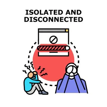 Isolated and disconnected suffering from internet problems Stockillustratie