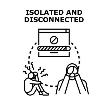 Isolated and disconnected suffering from internet problems Illustrazione stock