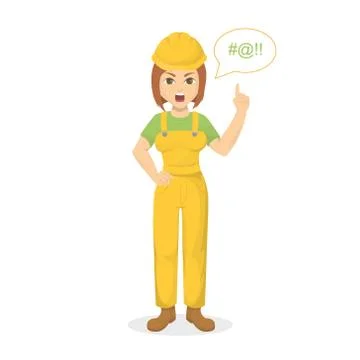 Isolated angry worker. Stock Illustration