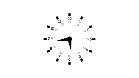 Isolated Animated Clock Face Showing Analog Time Progression for Use in Edu.. Stock Footage 310199519