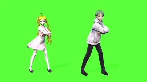 Isolated Anime Dance Performance Asset Stock Footage 318217059