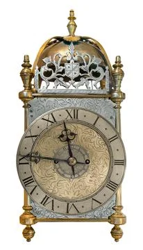 Isolated Antique Clock Stock-Fotos