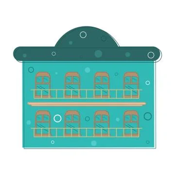 Isolated apartment building Ilustración de archivo
