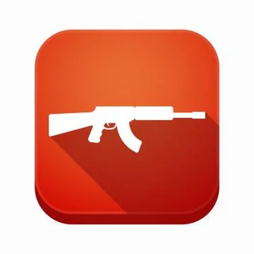 Isolated app button with  a machine gun sign Stock Illustration