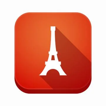 Isolated app icon with   the Eiffel tower Stock Illustration