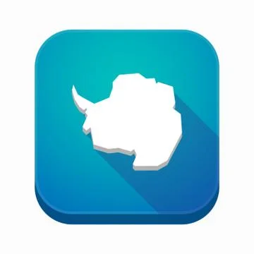 Isolated app icon with  the map of  Antarctica Stock Illustration