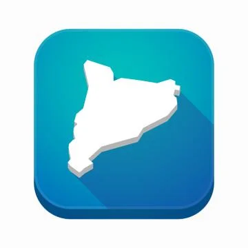 Isolated app icon with  the map of Catalonia Illustrazione stock