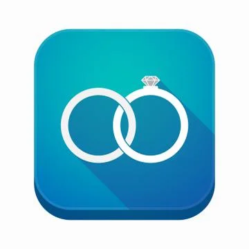 Isolated app icon with  two bonded wedding rings Stock Illustration