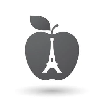 Isolated apple with   the Eiffel tower イラスト素材