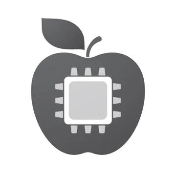 Isolated apple fruit with a cpu Stock Illustration