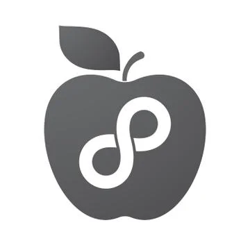 Isolated apple fruit with an infinite sign 스톡 일러스트