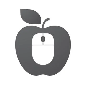 Isolated apple fruit with a wireless mouse Stock Illustration