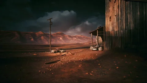 Isolated area featuring cloudy weather and forsaken structures 스톡 동영상 327185425