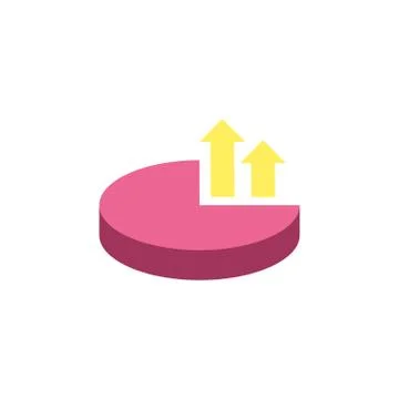 Isolated arrows increase and cake vector design 스톡 일러스트