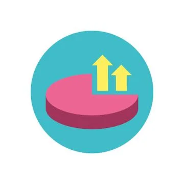 Isolated arrows increase and cake vector design 스톡 일러스트