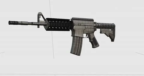 Isolated assault rifle 3d render Stock Footage 196903325