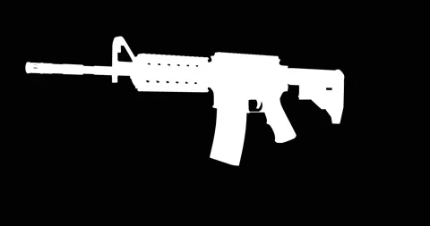 Isolated assault rifle 3d render Stock Footage 197037482