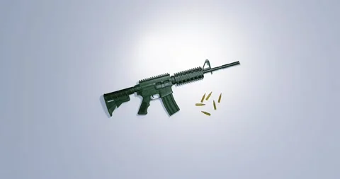 Isolated assault rifle 3d render Video stock 201316583