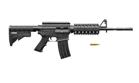 Isolated assault rifle 3d render 3d render of isolated assault rifle M4 ca... 写真素材