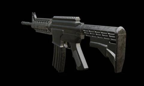 Isolated assault rifle 3d render 3d render of isolated assault rifle M4 ca... 스톡 사진