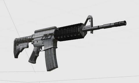 Isolated assault rifle 3d render 3d render of isolated assault rifle M4 ca... Stockfoto's