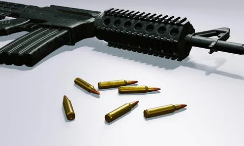 Isolated assault rifle 3d render 3d render of isolated assault rifle M4 ca... 스톡 사진