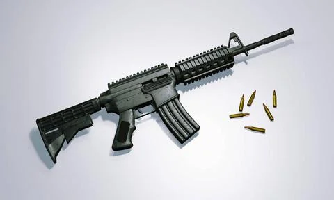Isolated assault rifle 3d render 3d render of isolated assault rifle M4 ca... Stock Photos