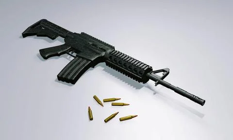 Isolated assault rifle 3d render 3d render of isolated assault rifle M4 ca... 写真素材