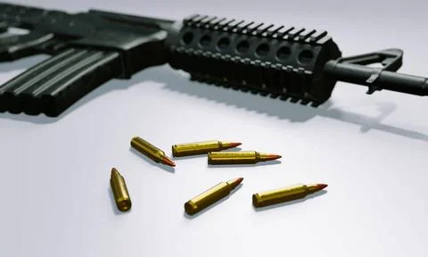 Isolated assault rifle 3d render 3d render of isolated assault rifle M4 ca... Stockfoto's