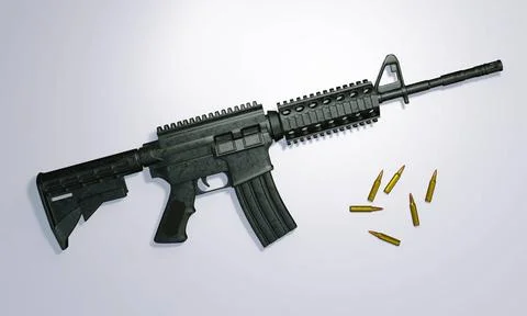 Isolated assault rifle 3d render 3d render of isolated assault rifle M4 ca... Stock Photos