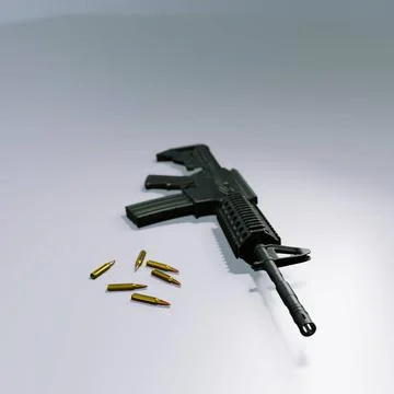 Isolated assault rifle 3d render 3d render of isolated assault rifle M4 ca... 스톡 사진