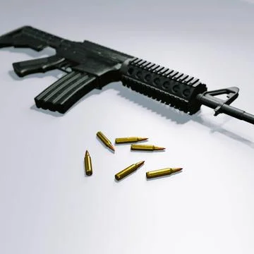Isolated assault rifle 3d render 3d render of isolated assault rifle M4 ca... Stock Photos