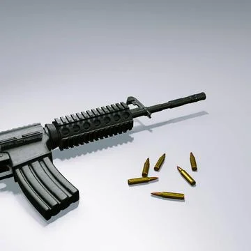 Isolated assault rifle 3d render 3d render of isolated assault rifle M4 ca... Stock Photos