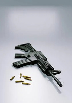 Isolated assault rifle 3d render 3d render of isolated assault rifle M4 ca... Stock Photos
