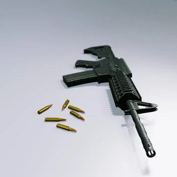 Isolated assault rifle 3d render 3d render of isolated assault rifle M4 ca... Stock Photos