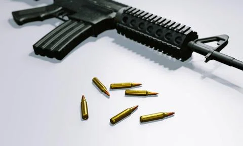 Isolated assault rifle 3d render 3d render of isolated assault rifle M4 ca... 스톡 사진