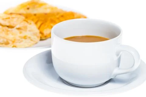 Isolated assorted flavour pie with coffee Stock Photos